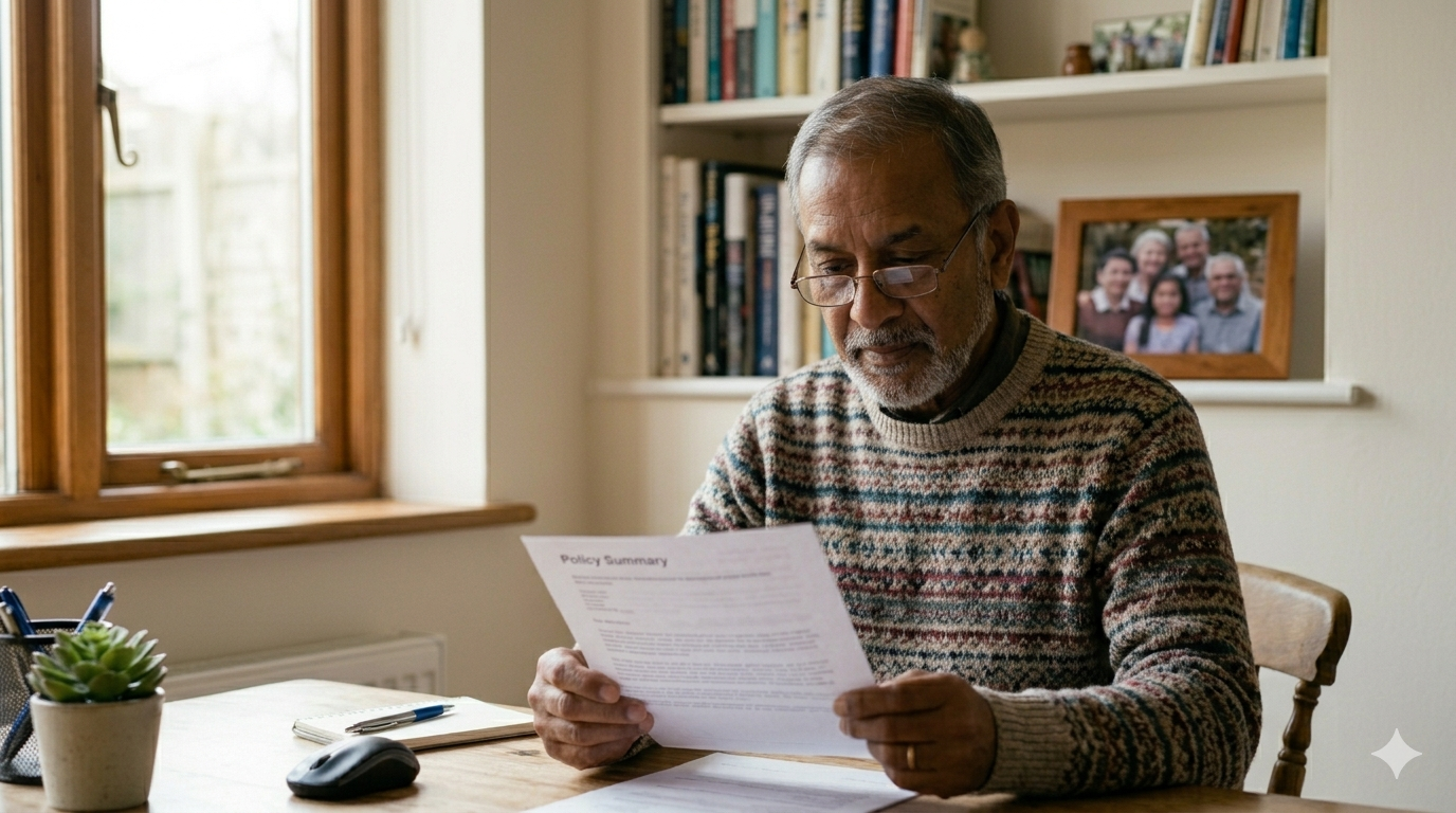 Older couple meeting with a financial professional about whole life policy options