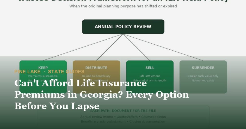 Can’t Afford Life Insurance Premiums in Georgia? Every Option Before You Lapse