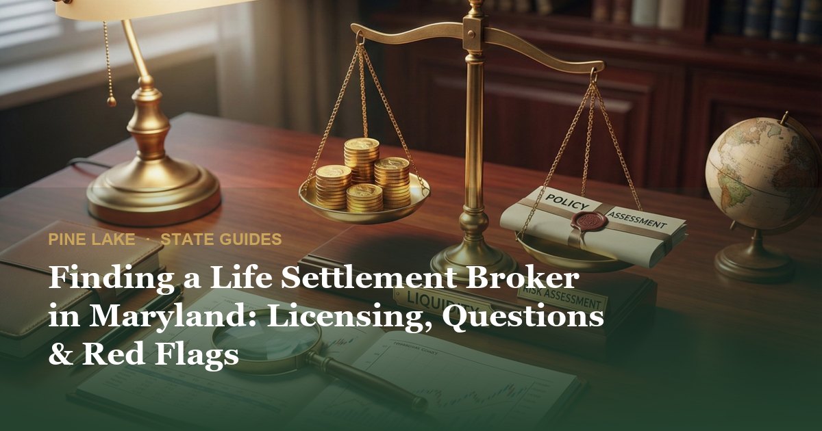 Finding a Life Settlement Broker in Maryland: Licensing, Questions & Red Flags