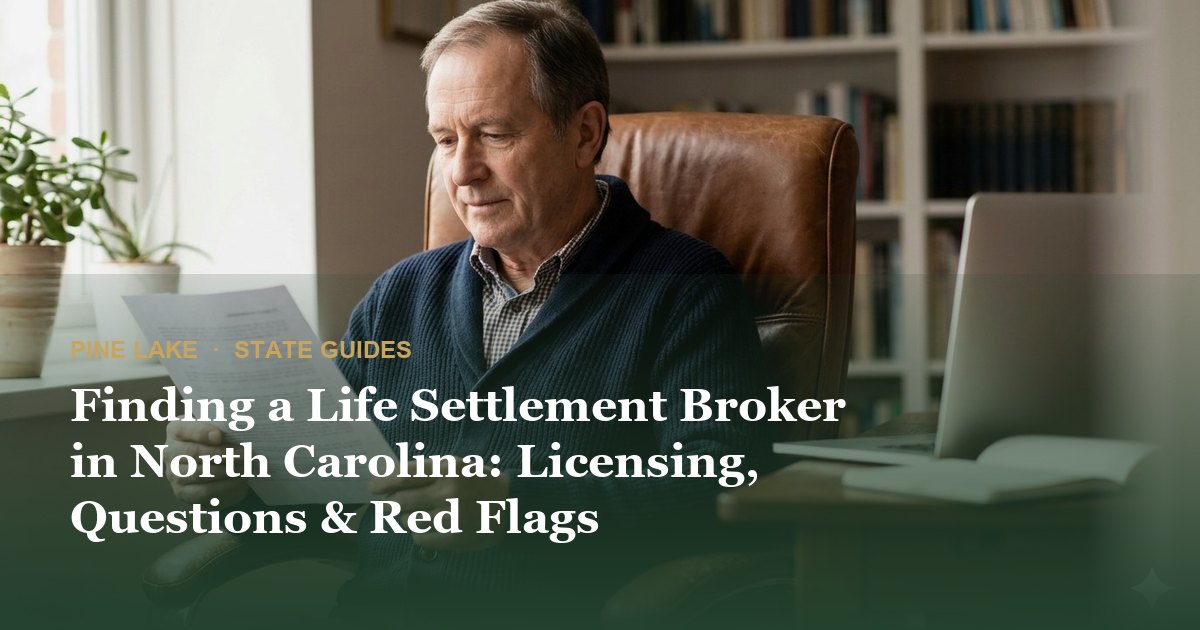 Finding a Life Settlement Broker in North Carolina: Licensing, Questions & Red Flags