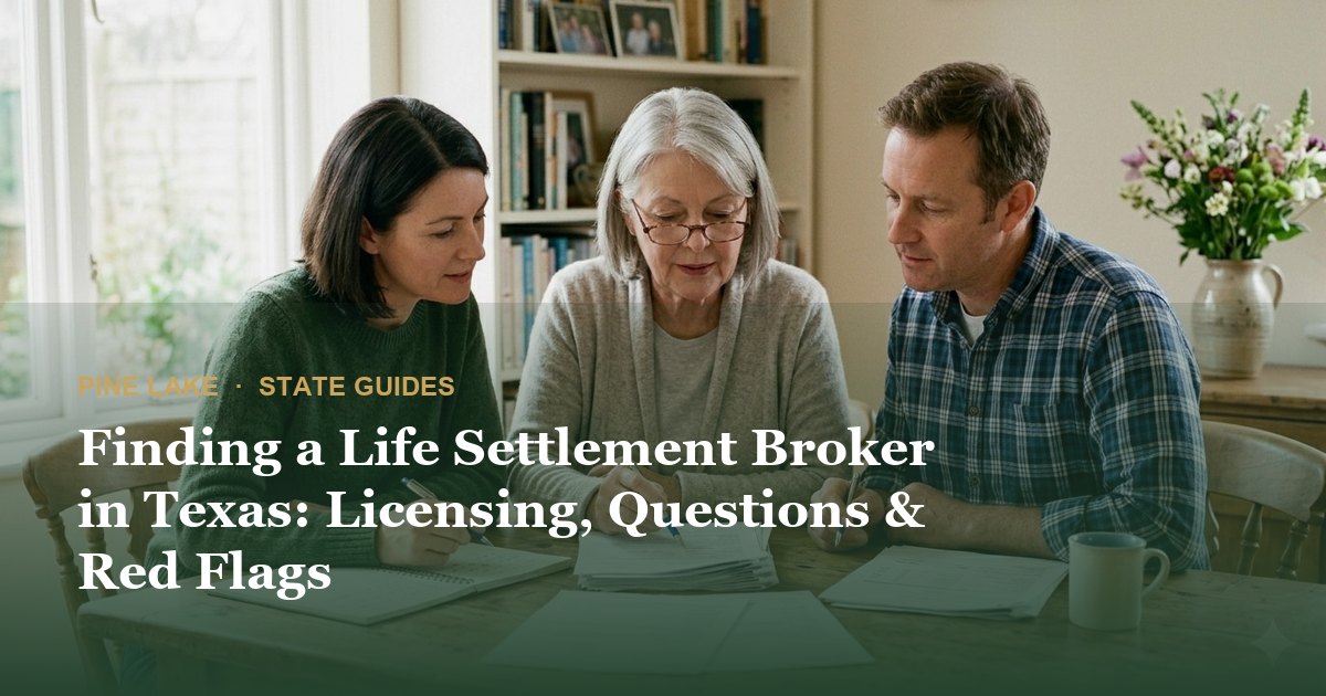 Finding a Life Settlement Broker in Texas: Licensing, Questions & Red Flags