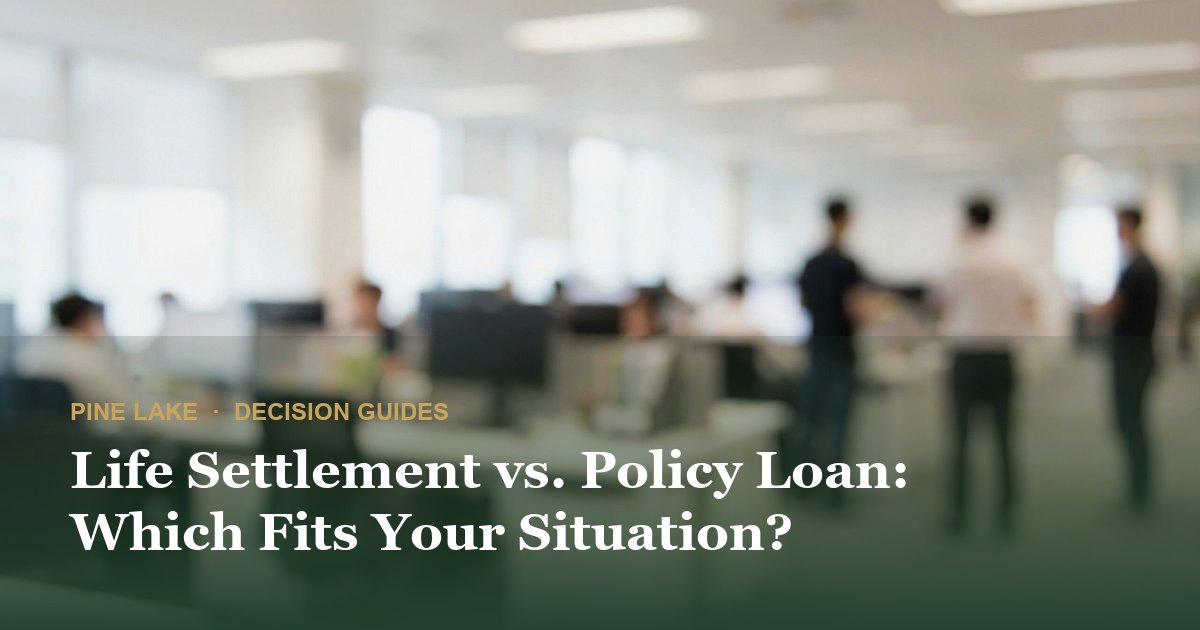 Life Settlement vs. Policy Loan: Which Fits Your Situation?