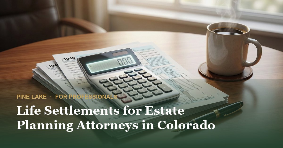 Life Settlements for Estate Planning Attorneys in Colorado
