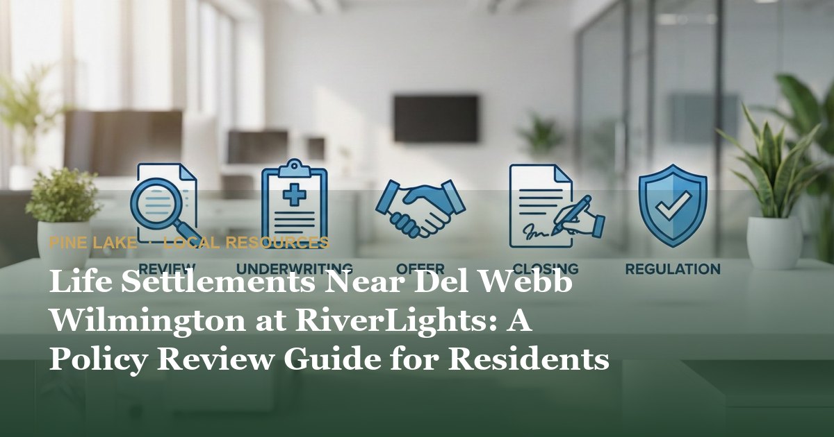 Life Settlements Near Del Webb Wilmington at RiverLights: A Policy Review Guide for Residents