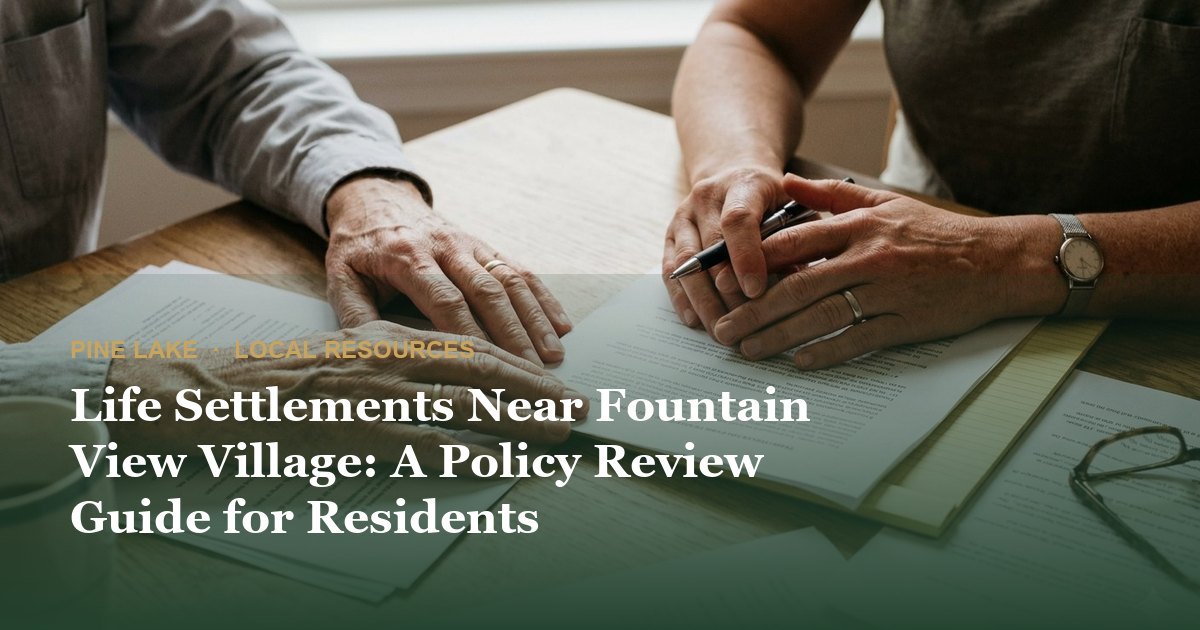 Life Settlements Near Fountain View Village: A Policy Review Guide for Residents