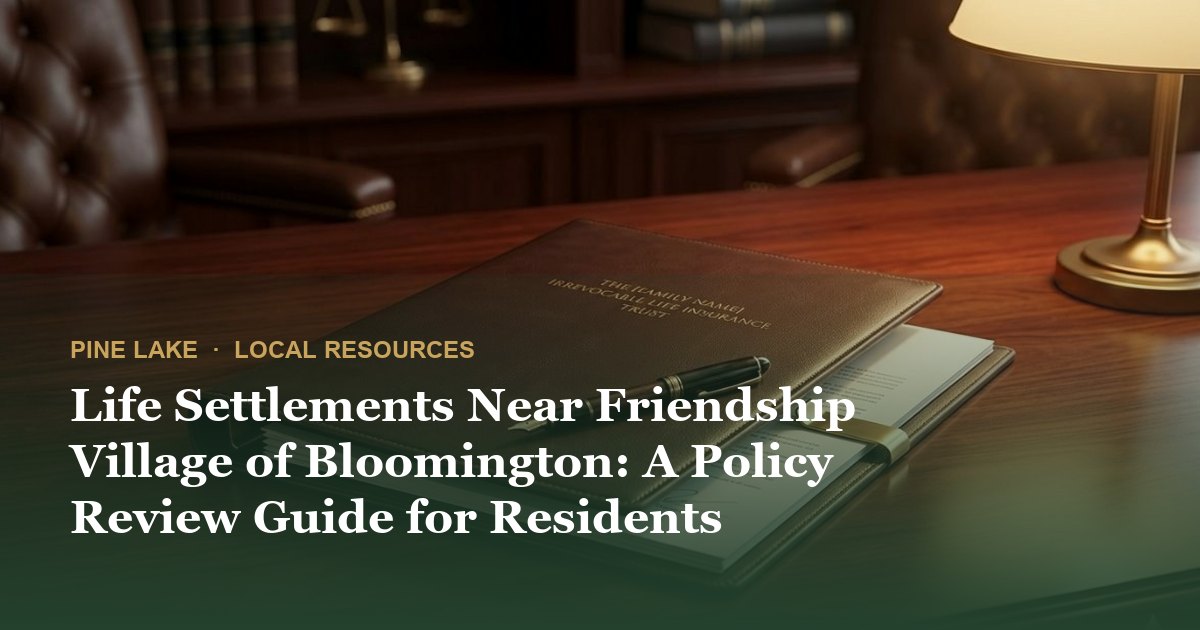 Life Settlements Near Friendship Village of Bloomington: A Policy Review Guide for Residents