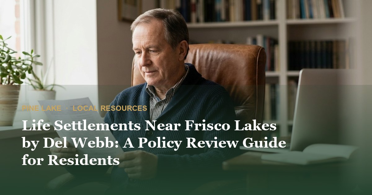 Life Settlements Near Frisco Lakes by Del Webb: A Policy Review Guide for Residents