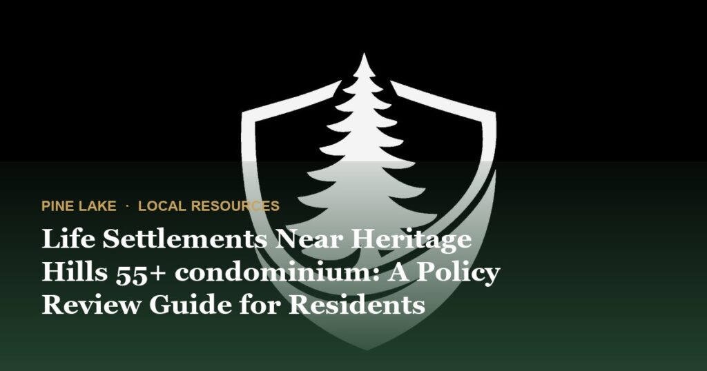 Life Settlements Near Heritage Hills 55+ condominium: A Policy Review Guide for Residents