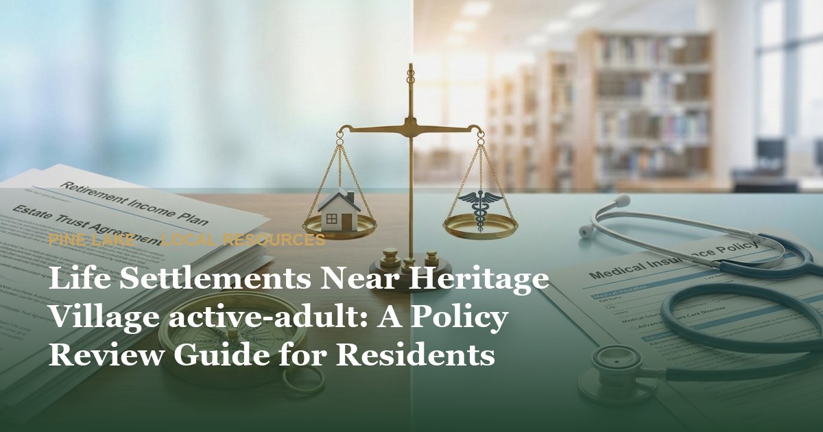 Life Settlements Near Heritage Village active-adult: A Policy Review Guide for Residents