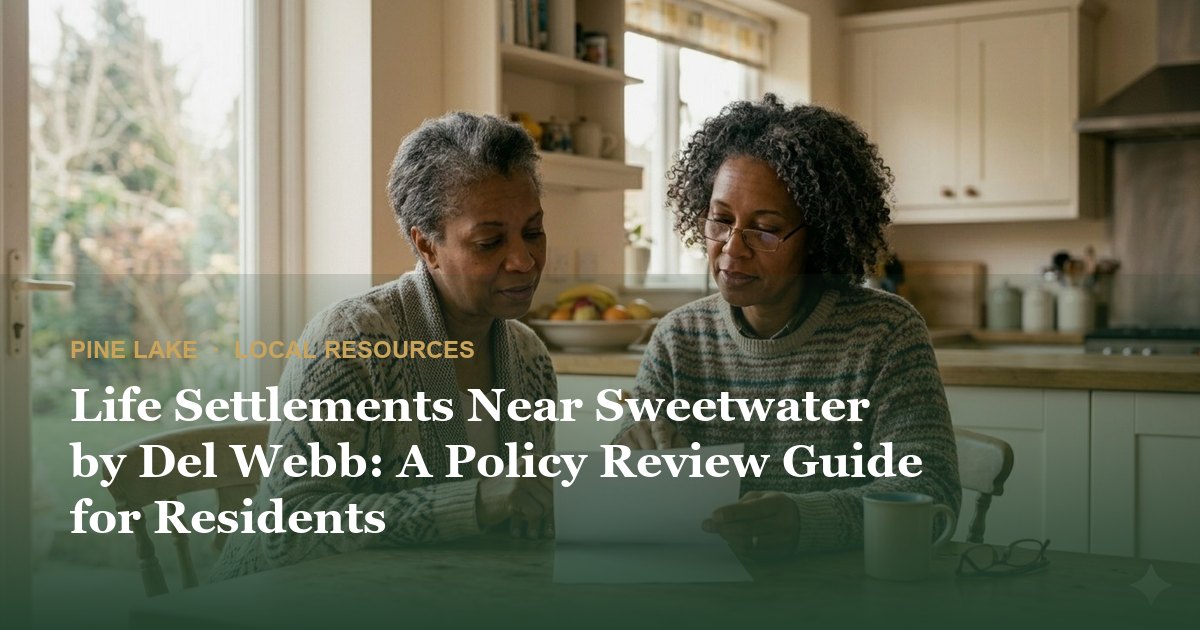 Life Settlements Near Sweetwater by Del Webb: A Policy Review Guide for Residents