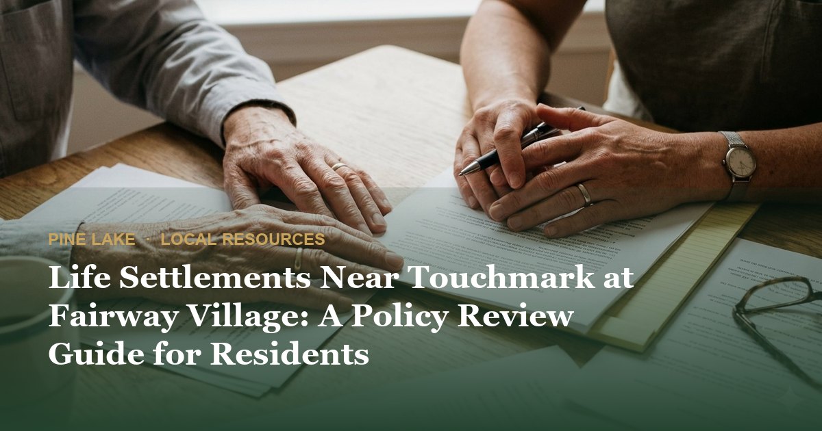 Life Settlements Near Touchmark at Fairway Village: A Policy Review Guide for Residents