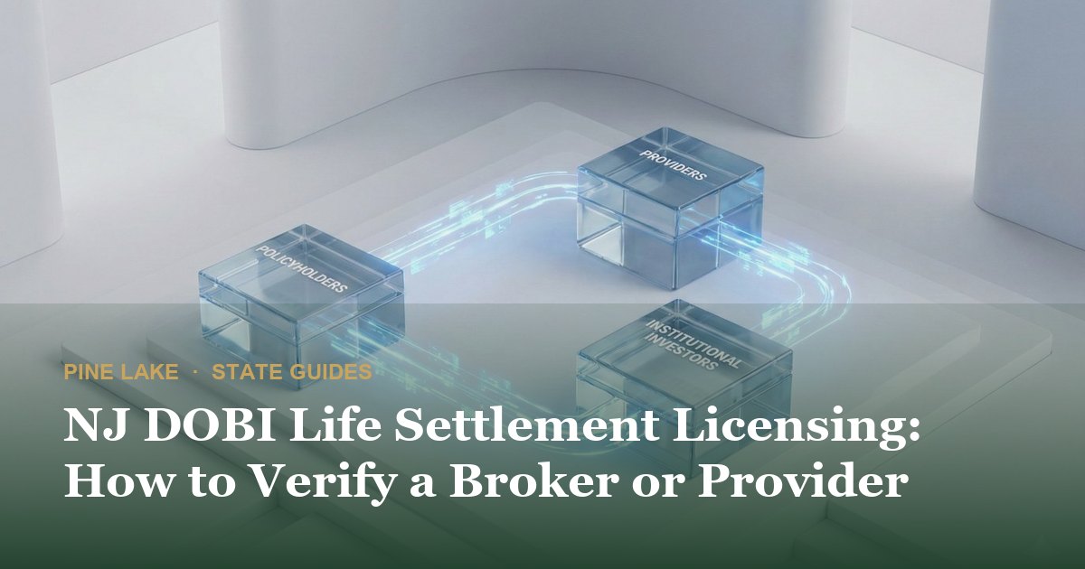 NJ DOBI Life Settlement Licensing: How to Verify a Broker or Provider