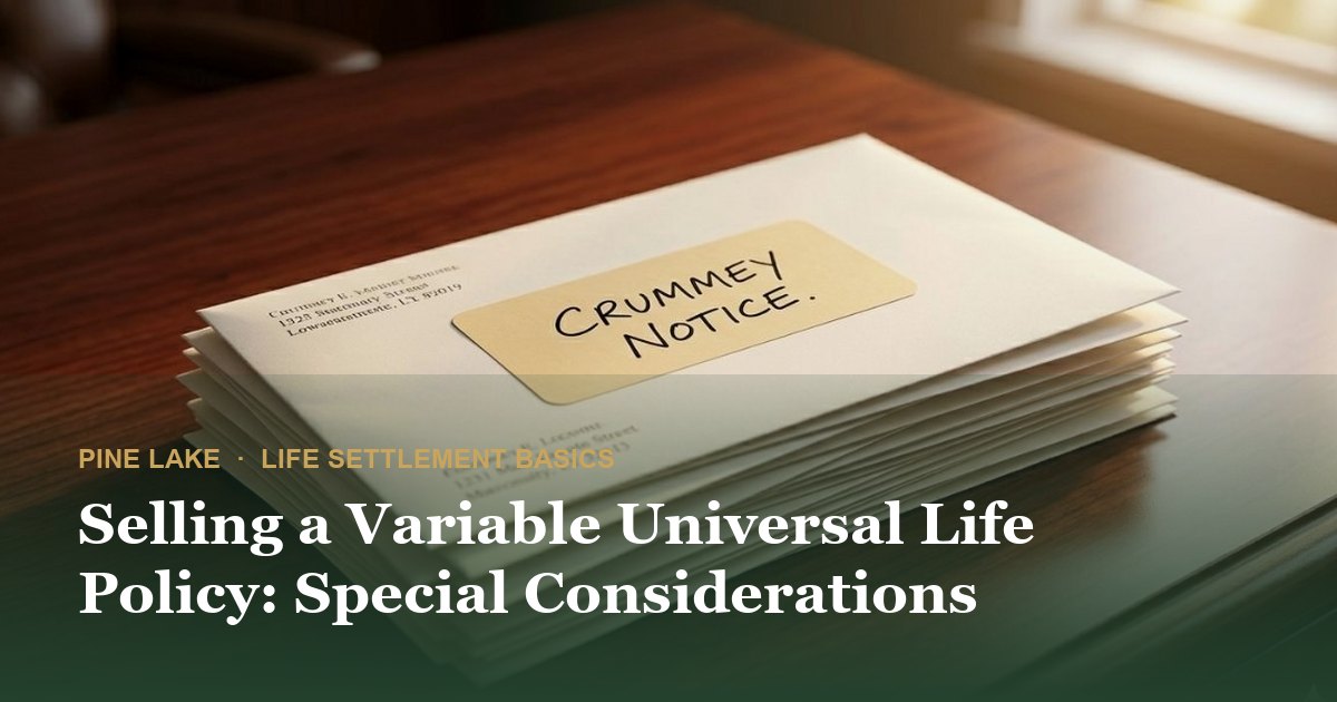 Selling a Variable Universal Life Policy: Special Considerations